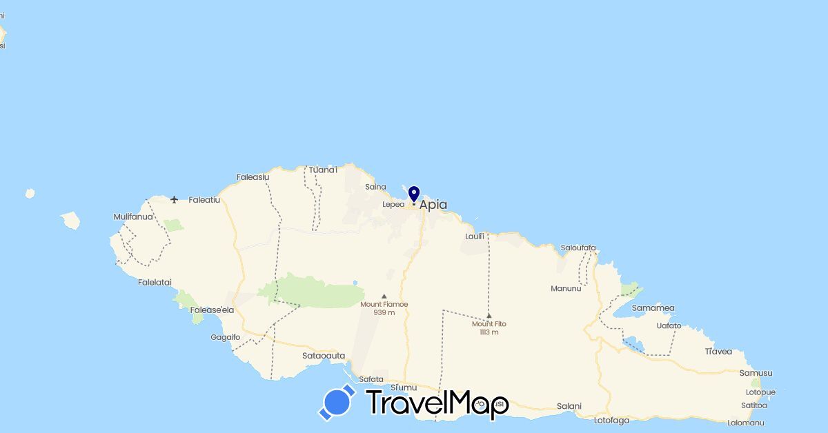 TravelMap itinerary: driving in Samoa (Oceania)